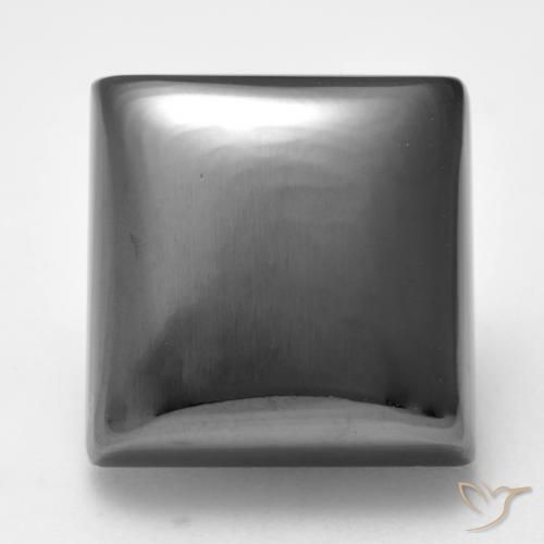 29.60ct Natürlicher Mittelgrau Hematit, Quadrat, Lichtundurchlässig