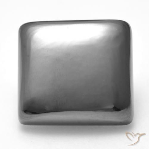 24.67ct Natürlicher silbergrau Hematit, Quadrat, Lichtundurchlässig