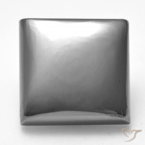 26.32ct Natürlicher silbergrau Hematit, Quadrat, Lichtundurchlässig