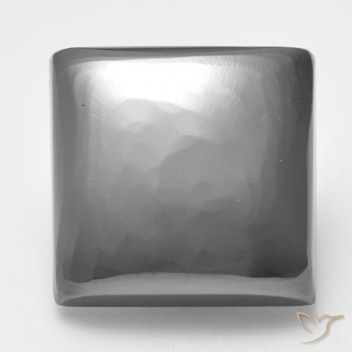 27.58ct Natürlicher silbergrau Hematit, Quadrat, Lichtundurchlässig