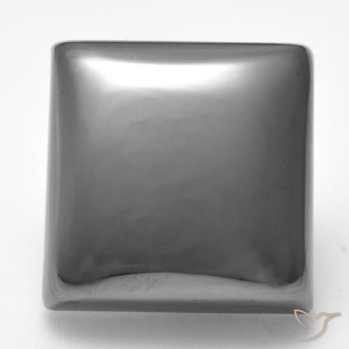 26.28ct Natürlicher silbergrau Hematit, Quadrat, Lichtundurchlässig