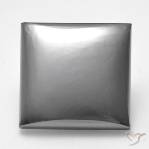 26.57ct Natürlicher silbergrau Hematit, Quadrat, Lichtundurchlässig