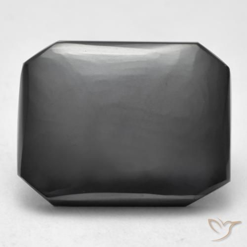 17.40ct Natürlicher Mittelgrau Hematit, Smaragdschliff, Lichtundurchlässig