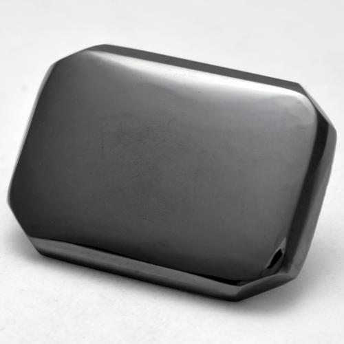 9,17 ctw natürlicher Mittelgrau Hematit, Smaragdschliff, Lichtundurchlässig