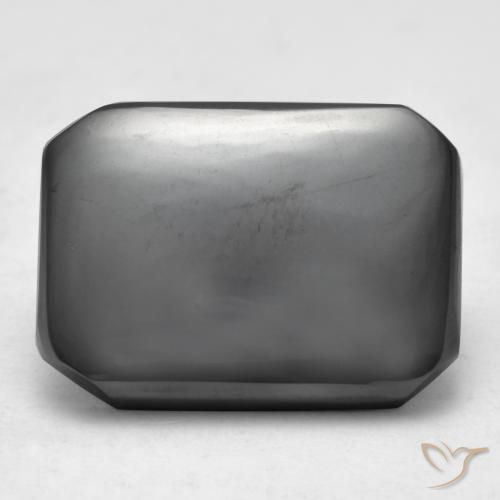 16.40ct Natürlicher Mittelgrau Hematit, Smaragdschliff, Lichtundurchlässig