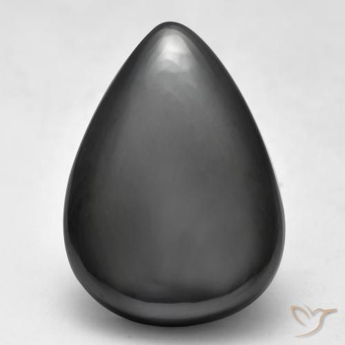 26.62ct Natürlicher Mittelgrau Hematit, Birnenform, Lichtundurchlässig