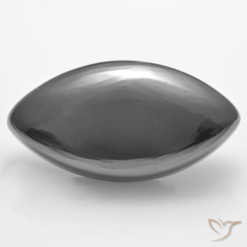 25.43ct Natürlicher silbergrau Hematit, Marquise, Lichtundurchlässig