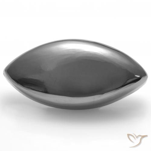 26.89ct Natürlicher Mittelgrau Hematit, Marquise, Lichtundurchlässig