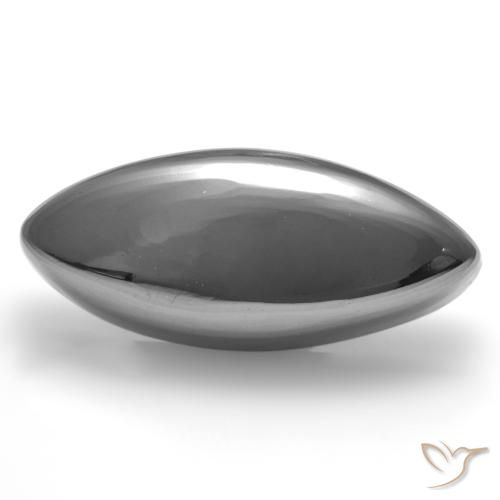 21.54ct Natürlicher silbergrau Hematit, Marquise, Lichtundurchlässig