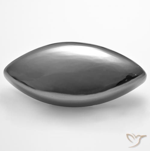 37.51ct Natürlicher Mittelgrau Hematit, Marquise, Lichtundurchlässig