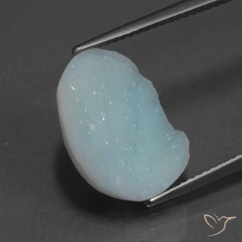 7.18ct Natürlicher Hellblau-Grün Hemimorphit-Druse, Fantasie, Lichtundurchlässig