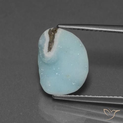 5.75ct Natürlicher hellblau-grün Hemimorphit-Druse, Fantasie, Lichtundurchlässig