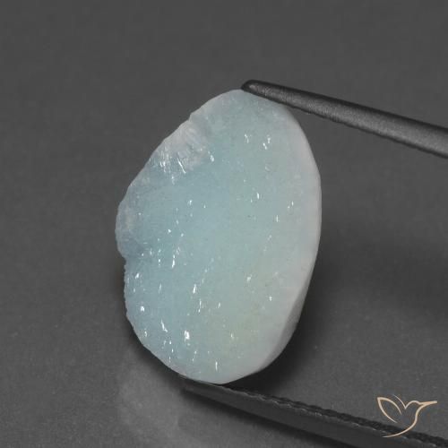 6.71ct Natürlicher Hellblau-Grün Hemimorphit-Druse, Fantasie, Lichtundurchlässig