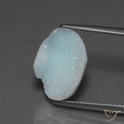 5.39ct Natürlicher Hellblau-Grün Hemimorphit-Druse, Fantasie, Lichtundurchlässig