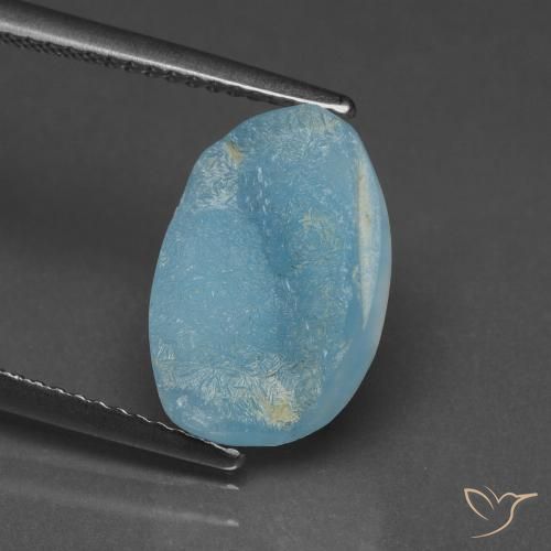 5.68ct Natürlicher Wasserblau Hemimorphit-Druse, Fantasie, Lichtundurchlässig