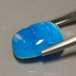 11,42 ctw natürlicher blauer Hemimorphit, Kissenschliff, Lichtundurchlässig