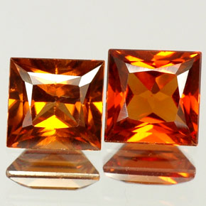  ct natürliche orangefarbener Hessonit-Edelsteine, Quadrat, VS