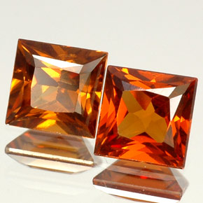  ct natürliche orangefarbener Hessonit-Edelsteine, Quadrat, VS