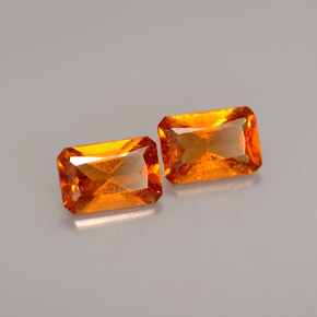  ct natürliche orangefarbener Hessonit-Edelsteine, Smaragdschliff, VS-SI