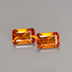  ct natürliche orangefarbener Hessonit-Edelsteine, Smaragdschliff, SI