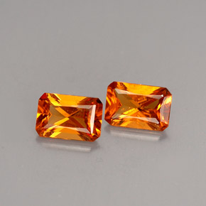  ct natürliche orangefarbener Hessonit-Edelsteine, Smaragdschliff, SI