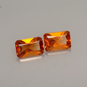  ct natürliche orangefarbener Hessonit-Edelsteine, Smaragdschliff, VS-SI