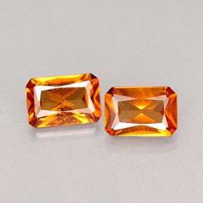 ct natürliche orangefarbener Hessonit-Edelsteine, Smaragdschliff, VS-SI