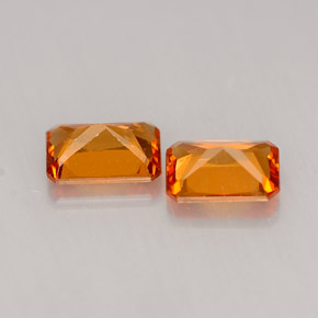  ct natürliche orangefarbener Hessonit-Edelsteine, Smaragdschliff, VS-SI