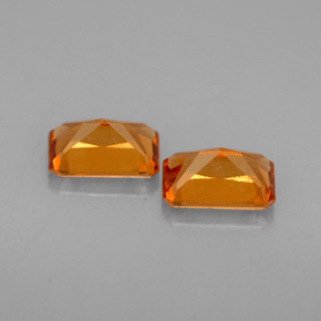  ct natürliche orangefarbener Hessonit-Edelsteine, Smaragdschliff, VS-SI