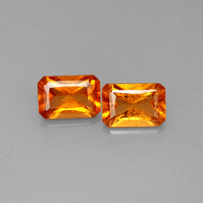  ct natürliche orangefarbener Hessonit-Edelsteine, Smaragdschliff, SI