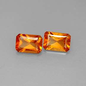  ct natürliche orangefarbener Hessonit-Edelsteine, Smaragdschliff, SI