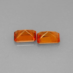  ct natürliche orangefarbener Hessonit-Edelsteine, Smaragdschliff, SI