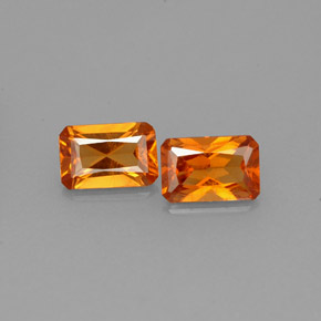  ct natürliche orangefarbener Hessonit-Edelsteine, Smaragdschliff, VS