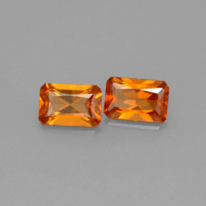  ct natürliche orangefarbener Hessonit-Edelsteine, Smaragdschliff, VS