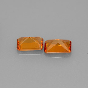  ct natürliche orangefarbener Hessonit-Edelsteine, Smaragdschliff, VS