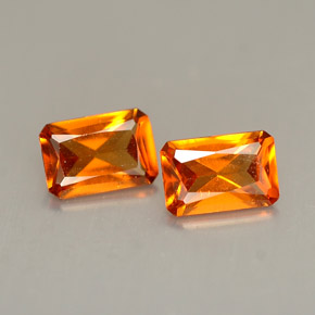  ct natürliche orangefarbener Hessonit-Edelsteine, Smaragdschliff, VS