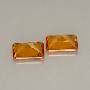  ct natürliche orangefarbener Hessonit-Edelsteine, Smaragdschliff, VS