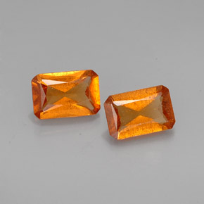  ct natürliche orangefarbener Hessonit-Edelsteine, Smaragdschliff, VS