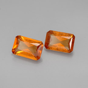 ct natürliche orangefarbener Hessonit-Edelsteine, Smaragdschliff, VS