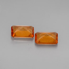  ct natürliche orangefarbener Hessonit-Edelsteine, Smaragdschliff, VS