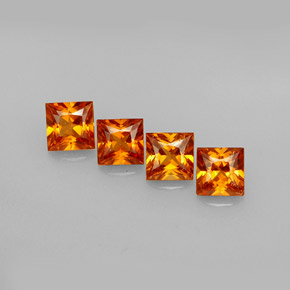  ct natürliche orangefarbener Hessonit-Edelsteine, Quadrat, VS