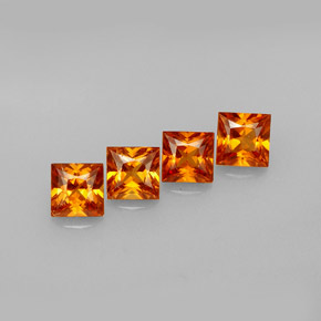 ct natürliche orangefarbener Hessonit-Edelsteine, Quadrat, VS