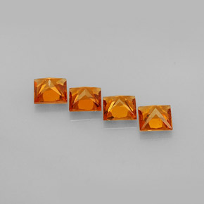  ct natürliche orangefarbener Hessonit-Edelsteine, Quadrat, VS
