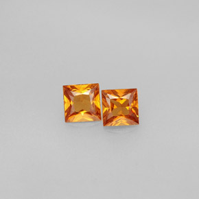  ct natürliche orangefarbener Hessonit-Edelsteine, Quadrat, VS