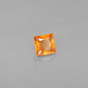 0,32 ctw natürlicher orangefarbener Hessonit, Quadrat, VS