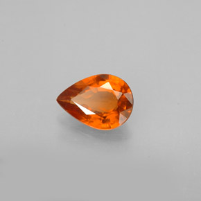 0,84 ctw natürlicher orangefarbener Hessonit, Birnenform, SI