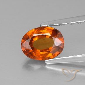 1.61ct Natürlicher tieforange Hessonit-Granat, Oval, VS-SI