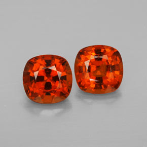  ct natürliche orangefarbener Hessonit-Edelsteine, Kissenschliff, VS