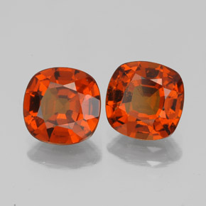  ct natürliche orangefarbener Hessonit-Edelsteine, Kissenschliff, VS