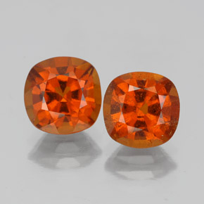 3.53 ct natürliche Zimt-orange Hessonit-Granat-Edelsteine, Kissenschliff, VS-SI